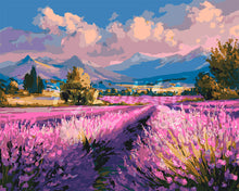 Load image into Gallery viewer, Paint by numbers kit Lavender Fields at Dusk Figured'Art