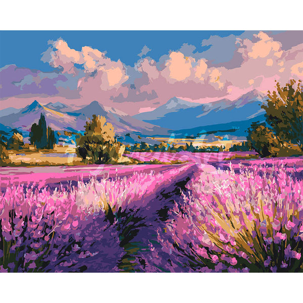 Lavender Fields at Dusk