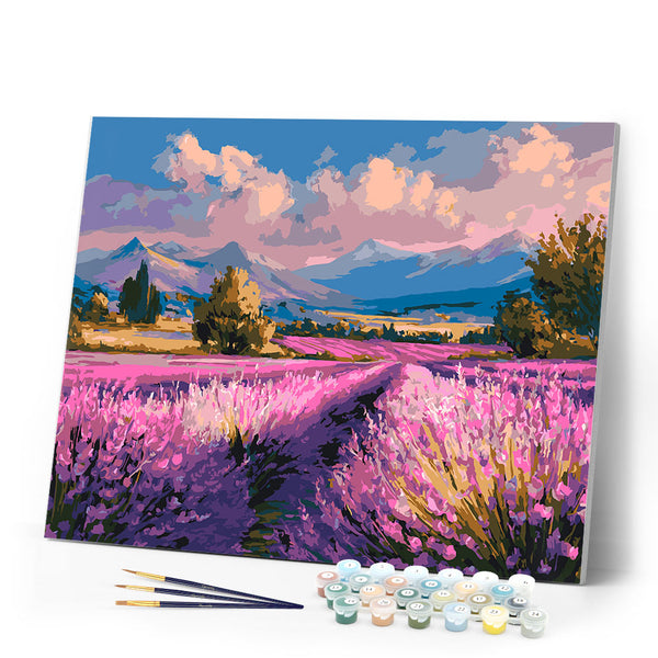 Paint by numbers kit Lavender Fields at Dusk Figured'Art