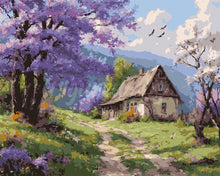 Load image into Gallery viewer, Paint by numbers kit Cottage on Jacaranda Way Figured'Art