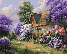 Load image into Gallery viewer, Paint by numbers kit Lilac Garden Cottage Figured'Art