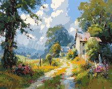 Load image into Gallery viewer, Paint by numbers kit Country Lane in Bloom Figured'Art