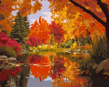 Load image into Gallery viewer, Paint by numbers kit Golden Trees of Fall Figured'Art