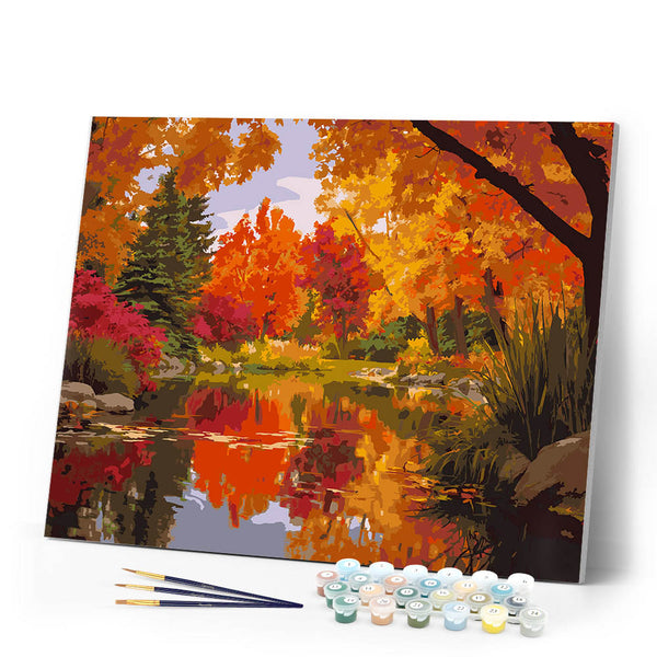 Paint by numbers kit Golden Trees of Fall Figured'Art