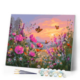Paint by numbers kit Sunset Among Wildflowers Figured'Art