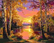 Load image into Gallery viewer, Paint by numbers kit Radiant Birch Lake Figured'Art