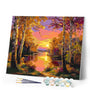 Paint by numbers kit Radiant Birch Lake Figured'Art
