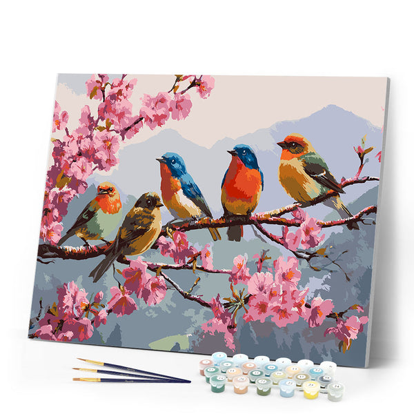 Paint by numbers kit The Band of Songbirds Figured'Art
