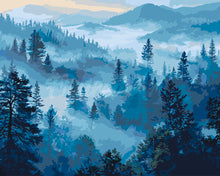 Load image into Gallery viewer, Paint by numbers kit Mist in the Pines Figured'Art