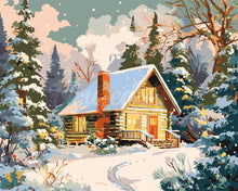Load image into Gallery viewer, Paint by numbers kit Winter Cabin Figured'Art