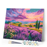 Paint by numbers kit Lavender Hills at Sunset Figured'Art