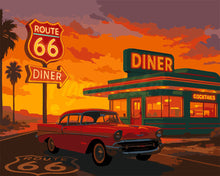 Load image into Gallery viewer, Paint by numbers kit The Diner and Vintage Car Figured'Art