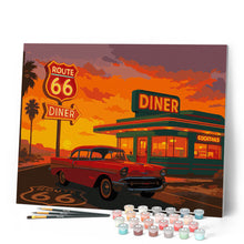 Load image into Gallery viewer, The Diner and Vintage Car