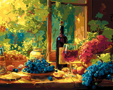 Load image into Gallery viewer, Paint by numbers kit Wine Bottle and Grapes Figured'Art
