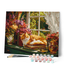 Load image into Gallery viewer, Cozy Window with Cat
