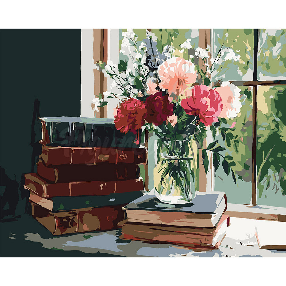 Vintage Books and Blooms
