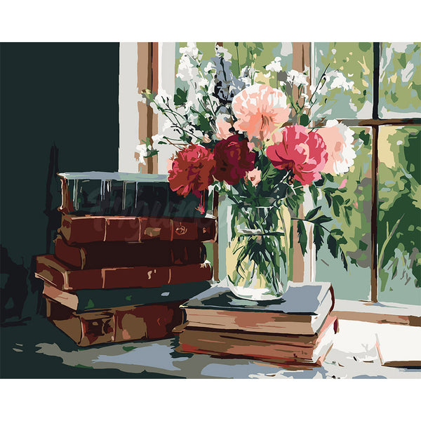 Vintage Books and Blooms