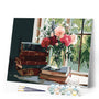 Paint by numbers kit Vintage Books and Blooms Figured'Art