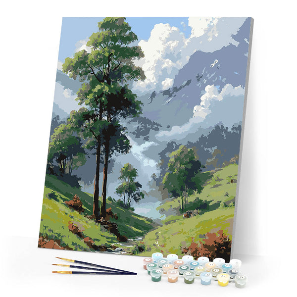 Paint by numbers kit Misty Valley Figured'Art