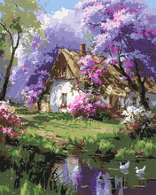Load image into Gallery viewer, Paint by numbers kit Jacaranda Cottage Figured'Art