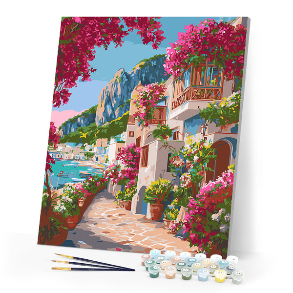 Paint by numbers kit Capri Floral Lane Figured'Art