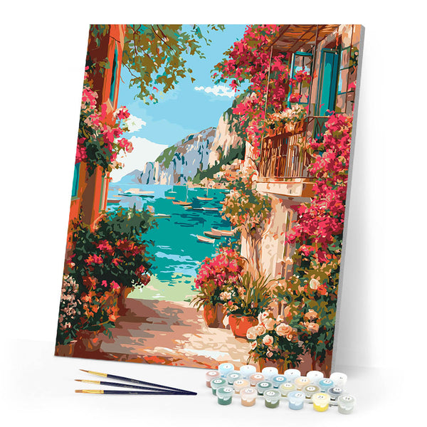 Paint by numbers kit Italian Riviera View Figured'Art