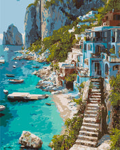Load image into Gallery viewer, Paint by numbers kit Cliffside Paradise Figured'Art