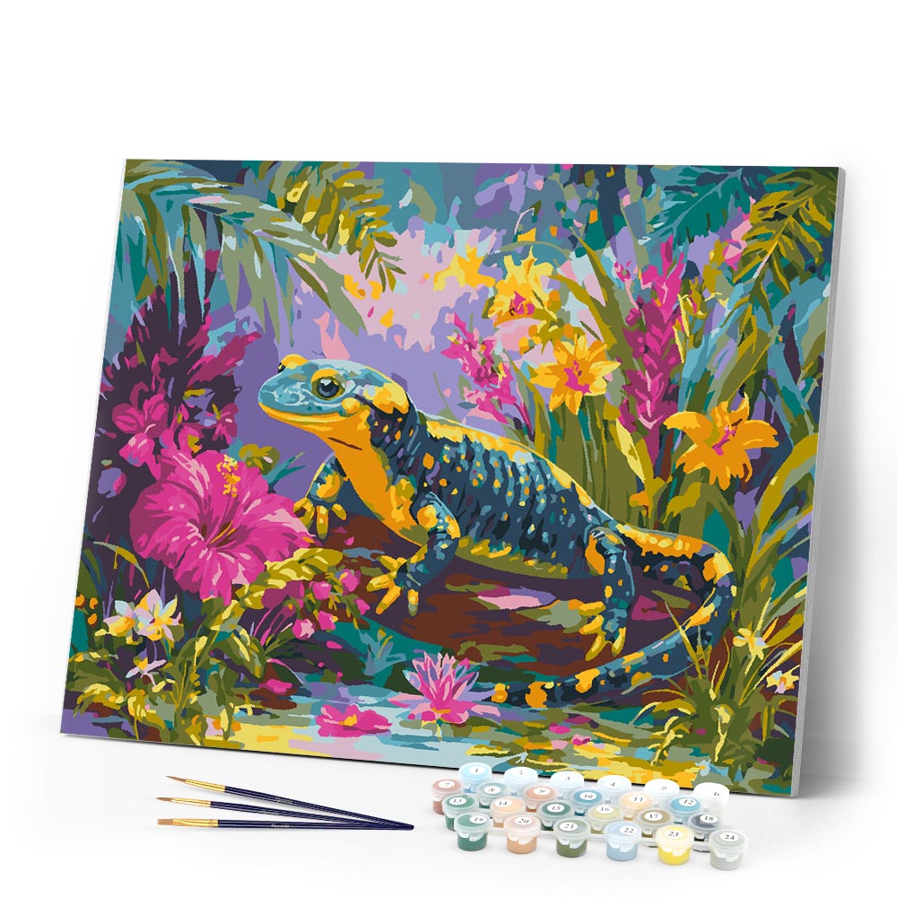 Paint by numbers kit Happy Salamander Figured'Art
