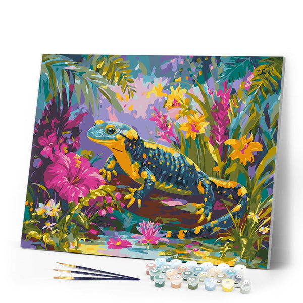 Paint by numbers kit Happy Salamander Figured'Art