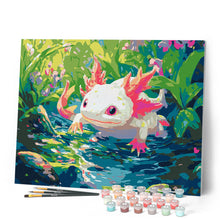 Load image into Gallery viewer, Paint by numbers kit for adults Swimming Axolotl Figured'Art