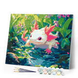 Paint by numbers kit for adults Swimming Axolotl Figured'Art