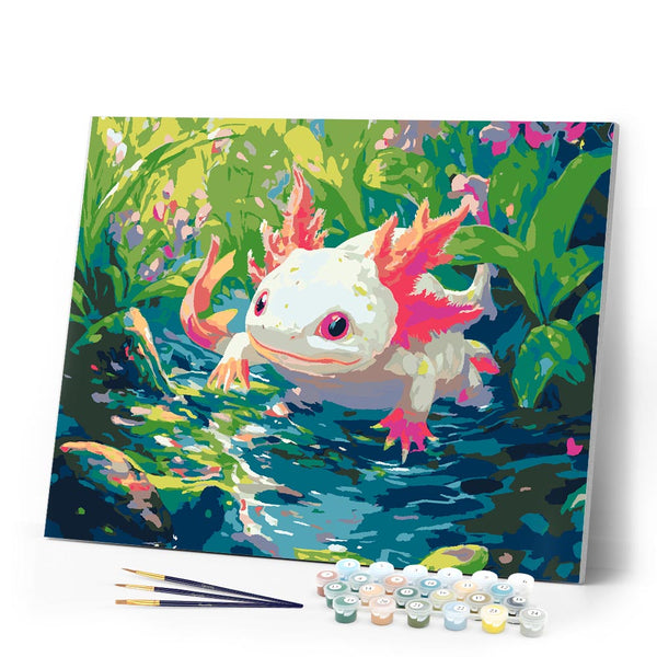 Paint by numbers kit for adults Swimming Axolotl Figured'Art