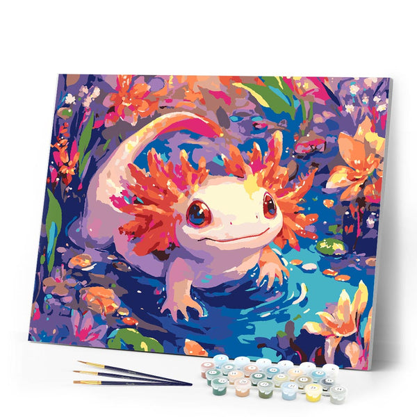 Paint by numbers kit for adults Cute Axolotl Figured'Art