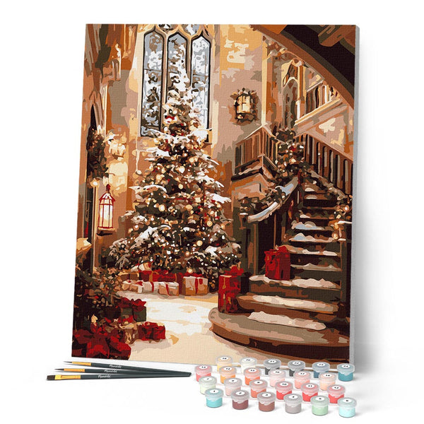 Paint by numbers kit Grand Christmas Hall Figured'Art