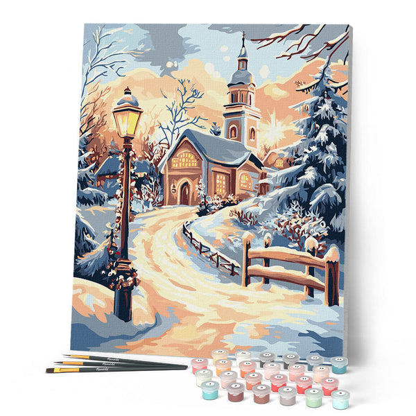 Paint by numbers kit Path to the Chapel Figured'Art