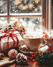 Load image into Gallery viewer, Paint by numbers kit Holiday Coffee Time Figured'Art