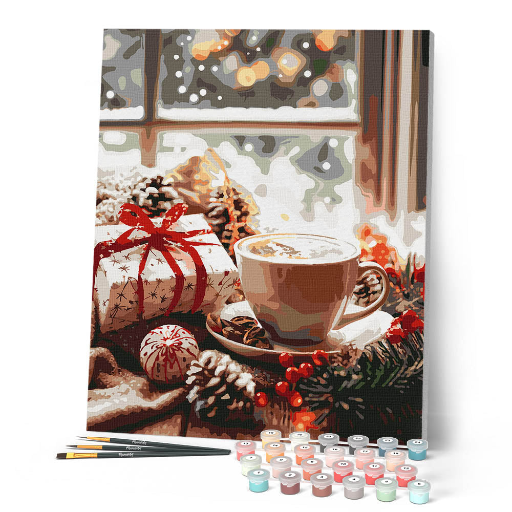 Paint by numbers kit Holiday Coffee Time Figured'Art