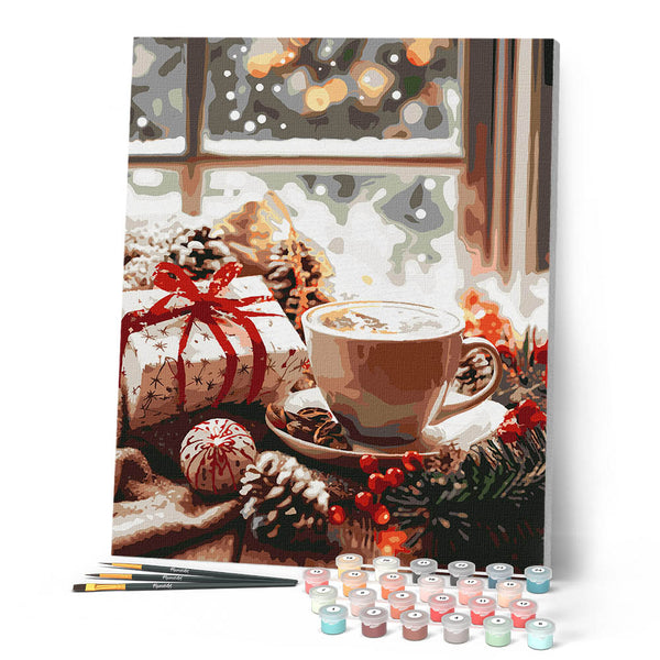 Paint by numbers kit Holiday Coffee Time Figured'Art
