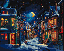 Load image into Gallery viewer, Paint by numbers kit Crescent Over Winter Figured'Art