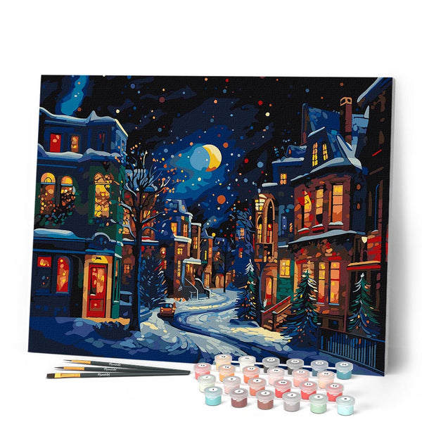 Paint by numbers kit Crescent Over Winter Figured'Art