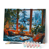 Paint by numbers kit Cozy Winter Evening Figured'Art