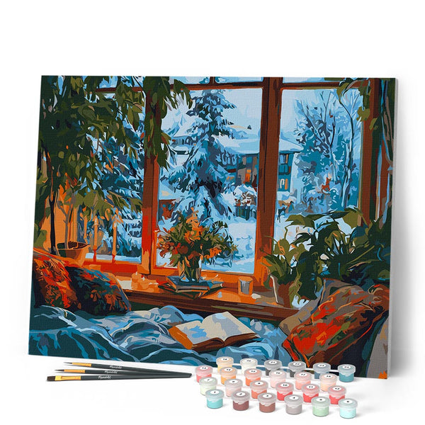 Paint by numbers kit Cozy Winter Evening Figured'Art