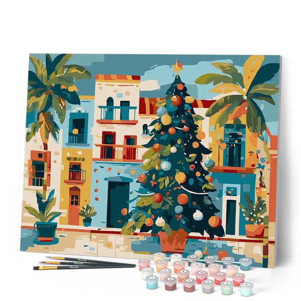 Paint by numbers kit Colorful Holiday Plaza Figured'Art