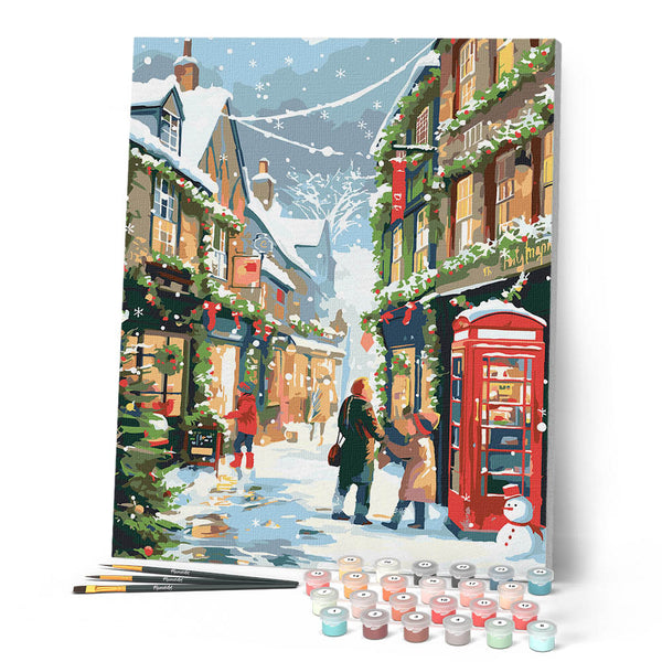Paint by numbers kit British Holiday Street Figured'Art