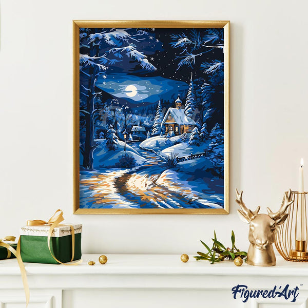 Moonlight Winter Cottage