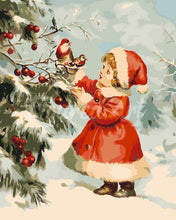 Load image into Gallery viewer, Paint by numbers kit Christmas Cute Girl 2 Figured'Art