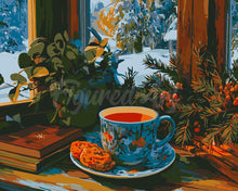Load image into Gallery viewer, Paint by numbers kit Winter Afternoon Tea Figured'Art