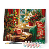 Paint by numbers kit Holiday Coffee Corner Figured'Art