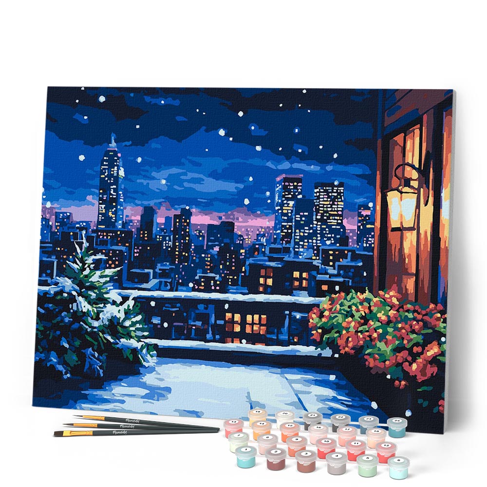 Paint by numbers kit Winter Balcony Figured'Art