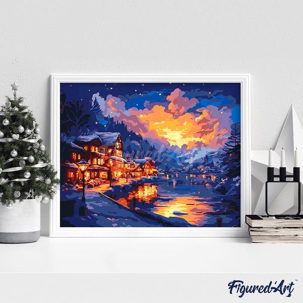 Glowing Lakeside Village
